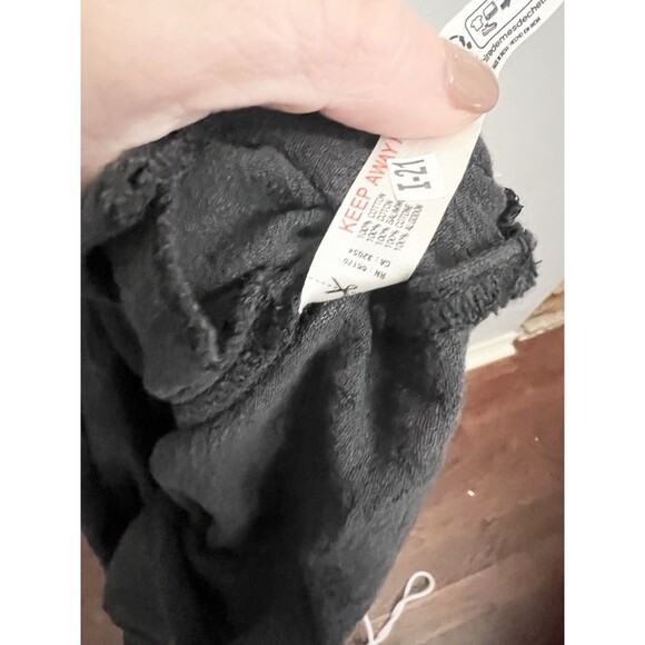 Free People La Vie Maxi Dress Tie Side Ruffle Cotton Romantic Black XS Oversized - Picture 9 of 11